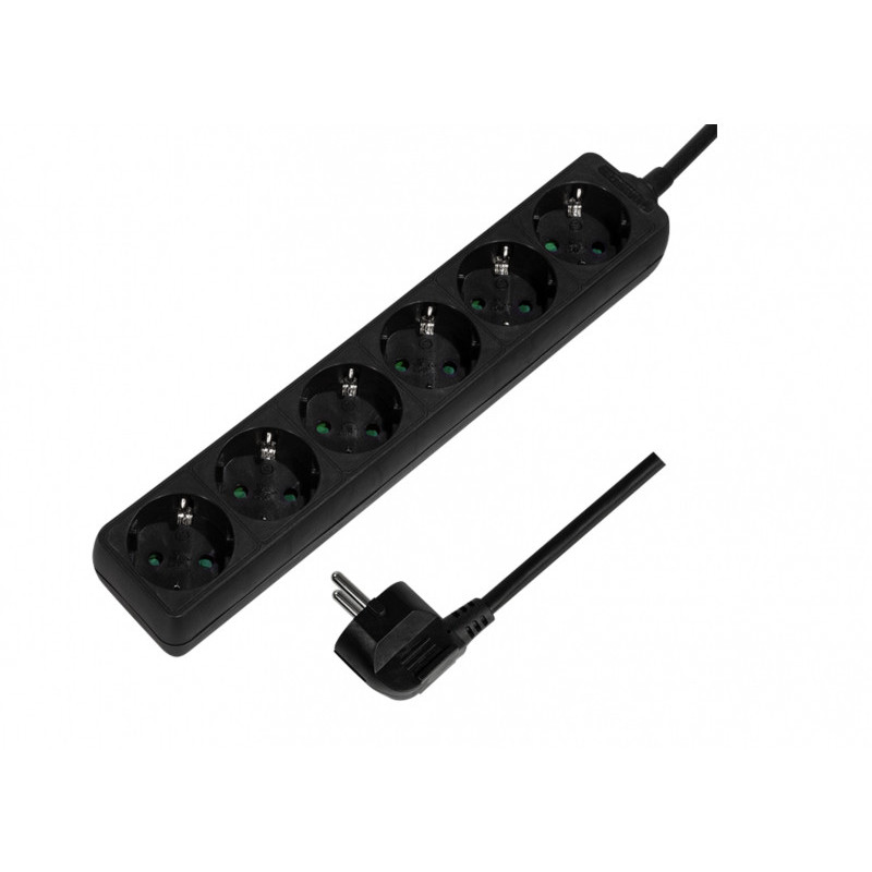 LogiLink Power Strip 6-way 6x CEE 7/3 1.5m Black LPS238B