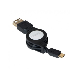 LogiLink USB 2.0 Cable Micro-USB/M USB-A/F OTG Black 0.75m AA0069