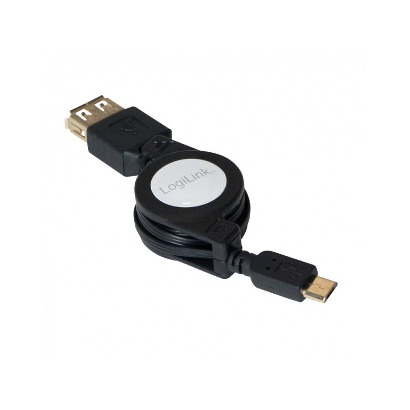 LogiLink USB 2.0 Cable Micro-USB/M USB-A/F OTG Black 0.75m AA0069 LogiLink USB 2.0 Cable Micro-USB/M USB-A/F OTG Black 0.75m AA0069