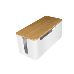 LogiLink Cable Box 320x140x130mm Bamboo lid White KAB0075