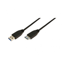 LogiLink USB 3.0 cable USB-A/M to USB-A/F Black 2m CU0042