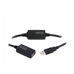 LogiLink USB 2.0 Cable USB-A/M to USB-A/F Amplifier 25m Black