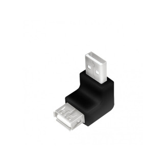 LogiLink USB 2.0 adapter USB-A/M to A/F 90° Angled Black AU0025