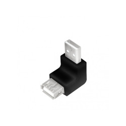 LogiLink USB 2.0 adapter USB-A/M to A/F 90° Angled Black AU0025