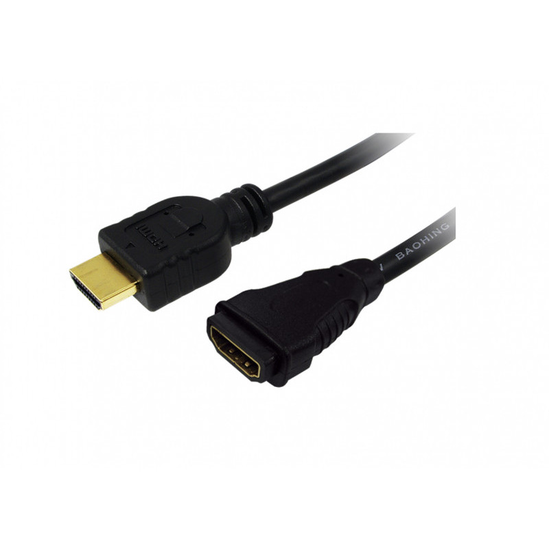 LogiLink HDMI Cable A/M to A/F 4K/30 Hz Black 1m CH0059 LogiLink HDMI Cable A/M to A/F 4K/30 Hz Black 1m CH0059