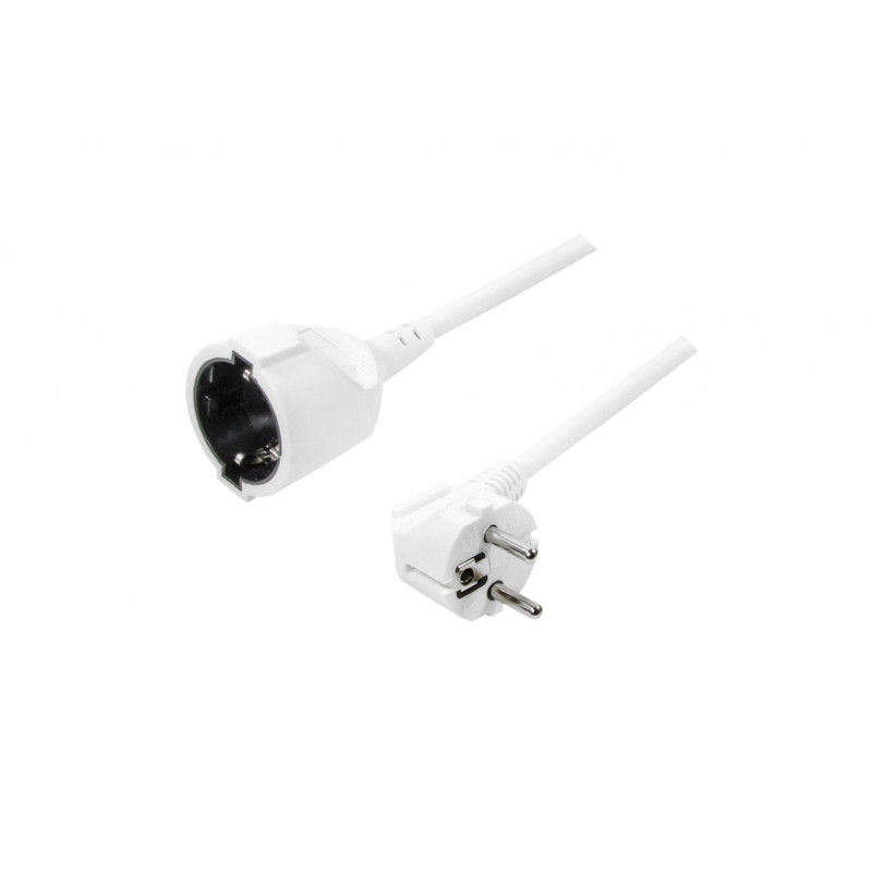 LogiLink Power Cable Extension CEE7/7 (90°) to CEE 7/3 White 3m LPS101