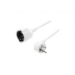 LogiLink Power Cable Extension CEE7/7 (90°) to CEE 7/3 White 3m LPS101
