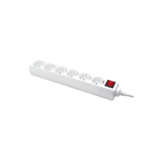 LogiLink 6-way Power Strip + Switch 6x CEE 7/3 1.5m White LPS202
