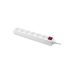 LogiLink 6-way Power Strip + Switch 6x CEE 7/3 1.5m White LPS202