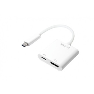 LogiLink USB 3.2 Gen1 Type-C Adapter C/M HDMI/F+USB/F 4K White 0.14m UA0257