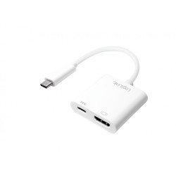 LogiLink USB 3.2 Gen1 Type-C Adapter C/M HDMI/F+USB/F 4K White 0.14m UA0257