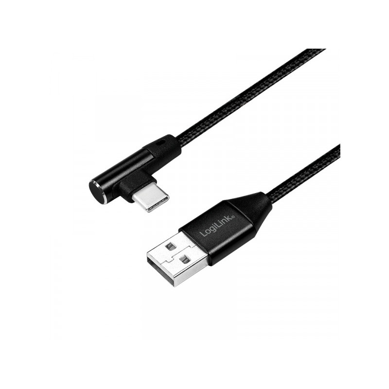 Connecteur LogiLink USB 2.0 vers USB-C (90° incliné) 1.0m CU0138 Connecteur LogiLink USB 2.0 vers USB-C (90° incliné) 1.0m CU0138