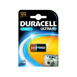 Duracell Batterie Lithium Photo CR123A 3V Ultra Blister (1-Pack) 123106
