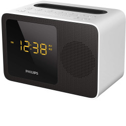 Philips Radio-réveil Bluetooth 2 alarmes + Station de charge USB AJT5300W/12