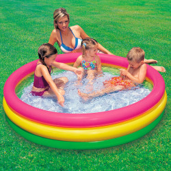 Piscina Hinchable para Niños Intex Sunset Aros 131 L 114 x 25 x 114 cm (6 Unidades)