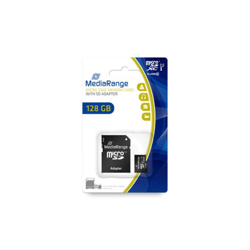 MediaRange MicroSD/SDXC Card 128GB UHS-1 Cl.10 inkl. Adapter MR945 MediaRange MicroSD/SDXC Card 128GB UHS-1 Cl.10 inkl. Adapter MR945