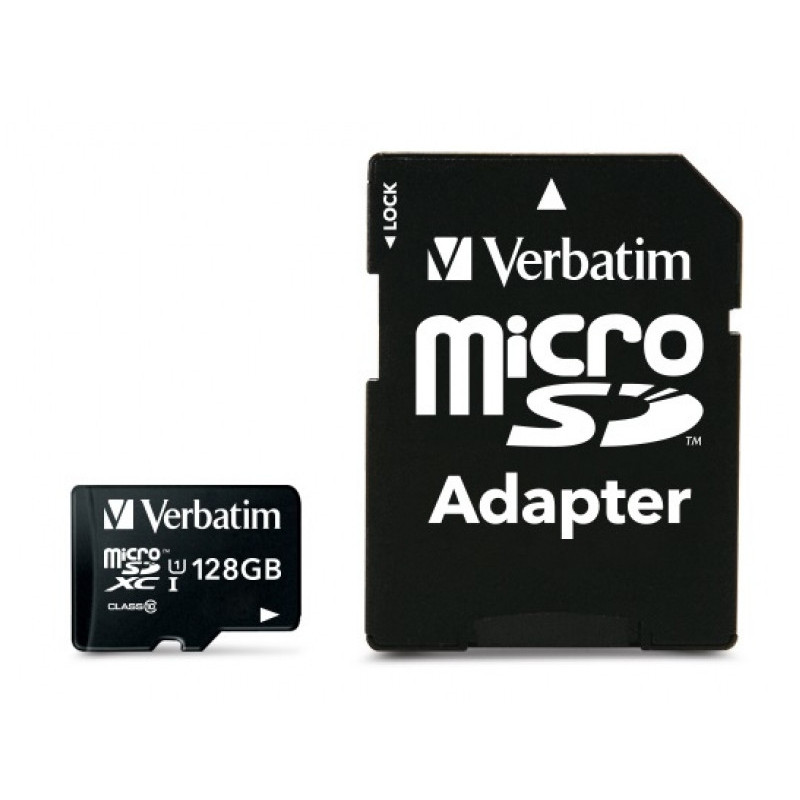 Verbatim MicroSD/SDXC Card 128GB Premium Class10 + Adap. Retail 44085 Verbatim MicroSD/SDXC Card 128GB Premium Class10 + Adap. Retail 44085