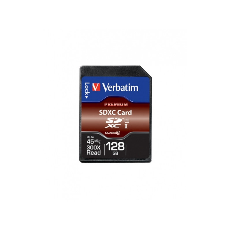 Verbatim SD Card 128GB SDXC Premium Class 10 Retail 44025 Verbatim SD Card 128GB SDXC Premium Class 10 Retail 44025