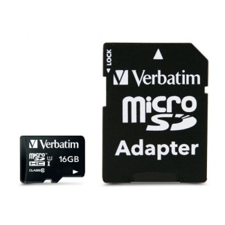 Verbatim MicroSD/SDHC  Card 16GB Premium Class10 + Adapte retail 44082