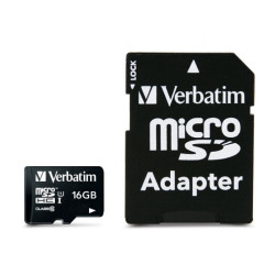 Verbatim MicroSD/SDHC  Card 16GB Premium Class10 + Adapte retail 44082