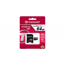 Transcend MicroSD/SDXC Card 64GB Class10 w/adapter TS64GUSDXC10