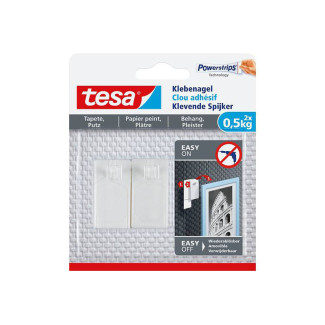 Tesa Clou adhésif pour papier peint & plâtre 2x 0.5kg (77772-00000)