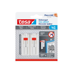 Tesa Clou adhésif ajustable pour papier peint & plâtre 2x 1.0kg (77774)