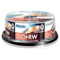 Philips DVD+RW 4.7GB Pack de 25 broches 4x DW4S4B25F/00