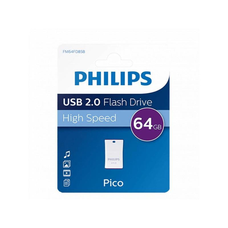Philips Clé USB 64Go - 2.0 USB Drive Pico FM64FD85B/00