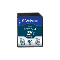 Verbatim PRO Flash-Speicherkarte 64GB SDXC Cl.10 47022