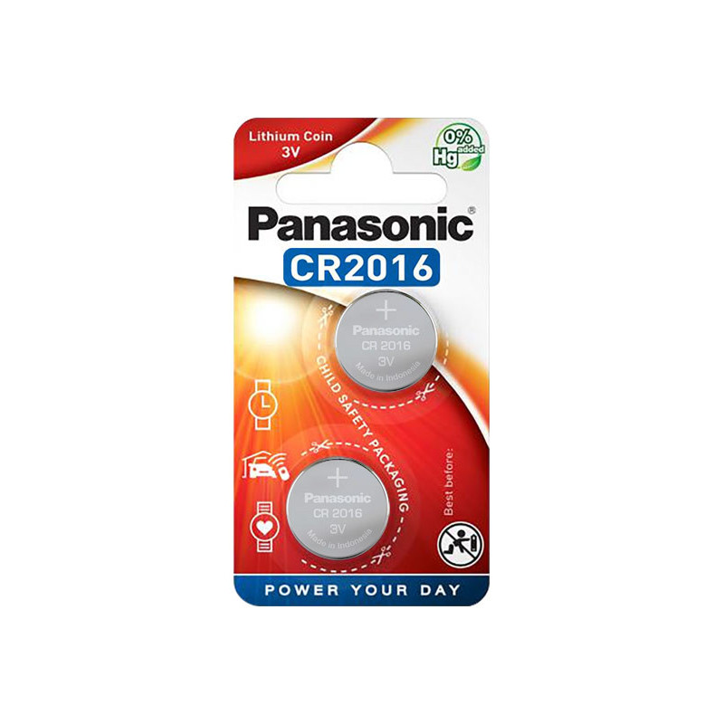 Panasonic Lithium CR2016 3V Blister - Pack de 2 piles- CR-2016EL/2B Panasonic Lithium CR2016 3V Blister - Pack de 2 piles- CR-2016EL/2B