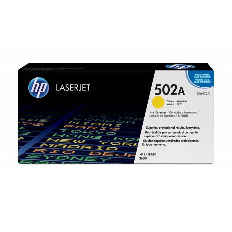 HP Color LaserJet 502A - Toner Cartridge Original - Yellow - 4.000 pagina Q6472A HP Color LaserJet 502A - Toner Cartridge Original - Yellow - 4.000 pagina Q6472A