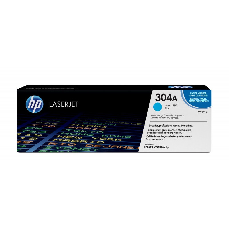 HP 304A 2800 pages Cyan 1 pièce(s) CC531A HP 304A 2800 pages Cyan 1 pièce(s) CC531A