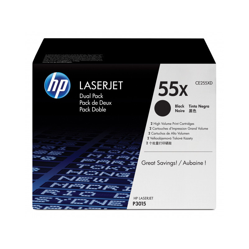 HP 55X - 25000 pages - Noir - 2 pièce(s) CE255XD