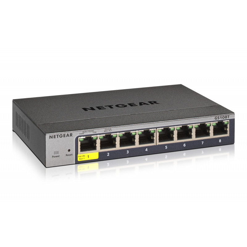 Netgear Smart Switch 8 ports Gigabit Ethernet avec gestion dans le Cloud - GS108T-300PES Netgear Smart Switch 8 ports Gigabit Ethernet avec gestion dans le Cloud - GS108T-300PES