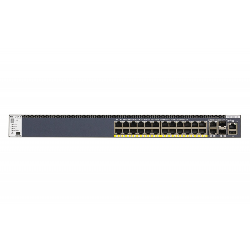 Netgear Switch 24x1000 PoE 550W + 2x10GBT 2x SFP+ - GSM4328PA-100NES Netgear Switch 24x1000 PoE 550W + 2x10GBT 2x SFP+ - GSM4328PA-100NES