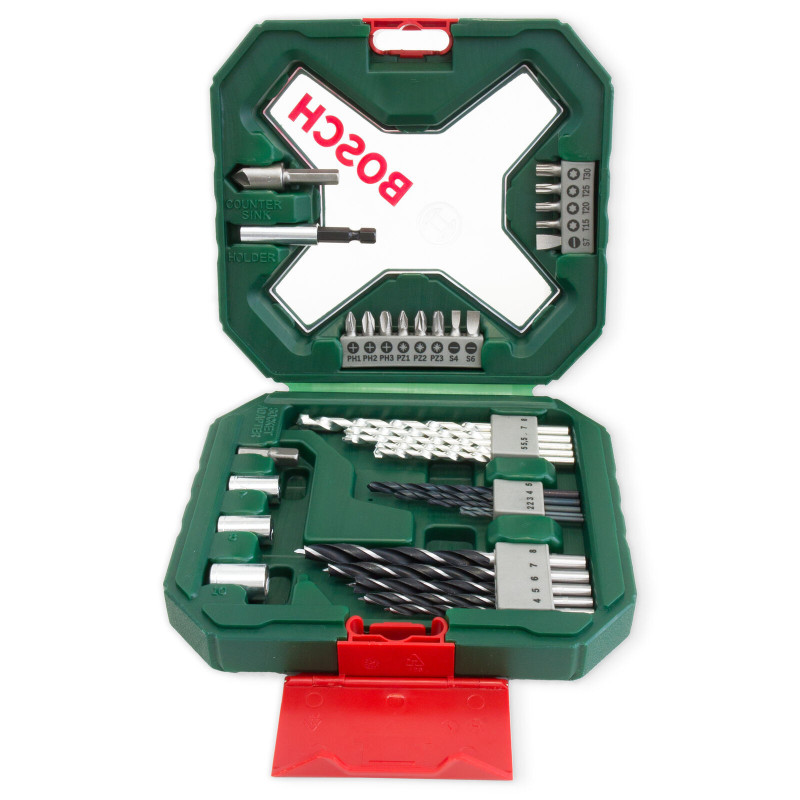 BOSCH 34 pièces Ensemble de forets et de tournevis en titane X-Line - 2607010608 BOSCH 34 pièces Ensemble de forets et de tournevis en titane X-Line - 2607010608