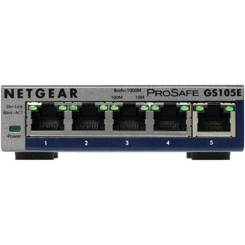 Netgear Switch 5 ports Gigabit série Plus - GS105E-200PES Netgear Switch 5 ports Gigabit série Plus - GS105E-200PES