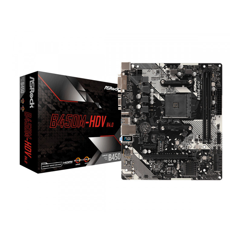 ASRock MB B450M-HDV R4.0 AM4 M-ATX D-Sub/HDMI/DVI DDR4 (90-MXB9N0-A0UAYZ) ASRock MB B450M-HDV R4.0 AM4 M-ATX D-Sub/HDMI/DVI DDR4 (90-MXB9N0-A0UAYZ)