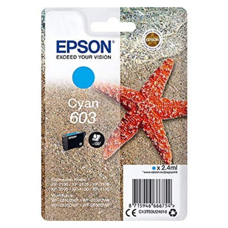 Epson TIN 603 - Cyan - Original - ink cartridge C13T03U24010
