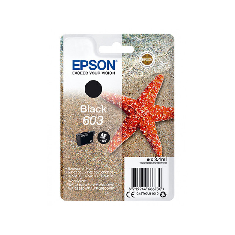 Epson TIN 603 - black- Original - ink cartridge C13T03U14010 Epson TIN 603 - black- Original - ink cartridge C13T03U14010