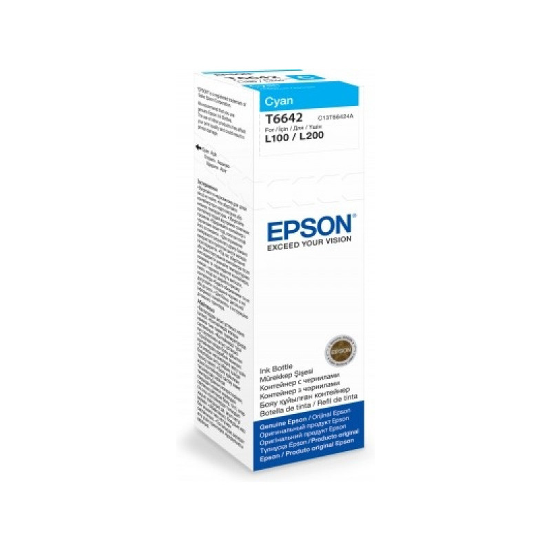 EPSON TIN T6642 CYAN BOTTLE ECO TANK TINTE 70ML C13T664240 EPSON TIN T6642 CYAN BOTTLE ECO TANK TINTE 70ML C13T664240