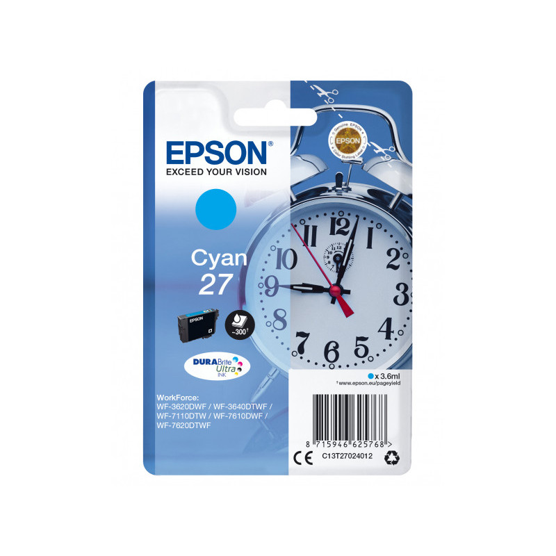 Epson TIN 27 cyan Blister T2702 C13T27024012 Epson TIN 27 cyan Blister T2702 C13T27024012