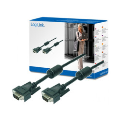 Câble Logilink VGA 2x prise avec noyau en ferrite noir 10 Mètres CV0016