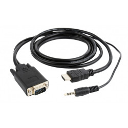 CableXpert 3 m - VGA - HDMI + 3.5mm - Mâle - Mâle - 1920 x 1080 pixels A-HDMI-VGA-03-10