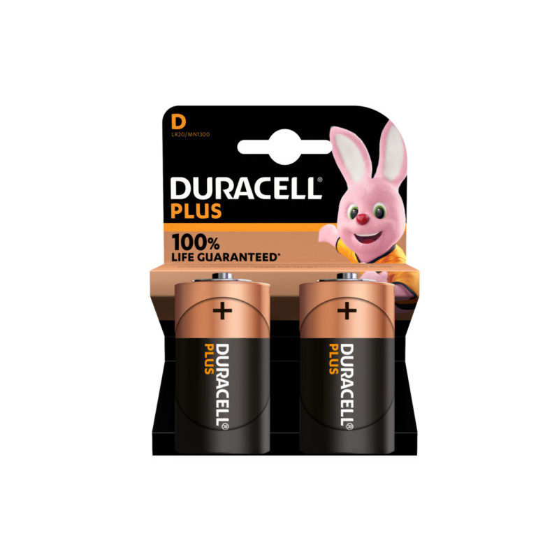 Duracell Paquet de 2 piles Alkaline Plus Extra Life MN1300/LR20 Mono D Duracell Paquet de 2 piles Alkaline Plus Extra Life MN1300/LR20 Mono D