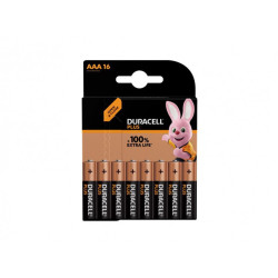 Duracell Pack de 16 piles Alkaline Plus Extra Life MN2400/LR03 Micro AAA