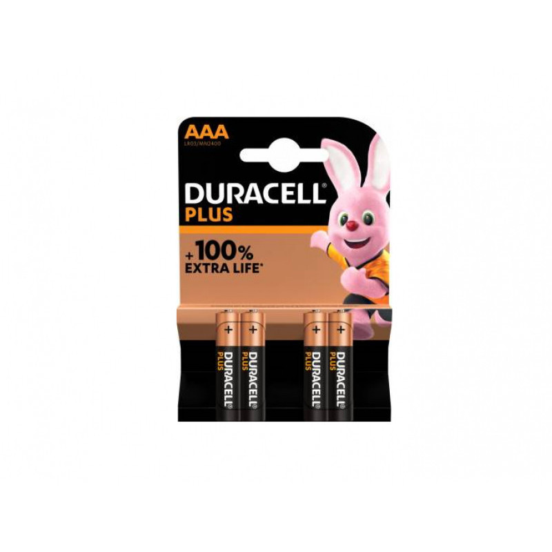 Duracell Pack de 4 piles Alkaline Plus Extra Life MN2400/LR03 Micro AAA Duracell Pack de 4 piles Alkaline Plus Extra Life MN2400/LR03 Micro AAA