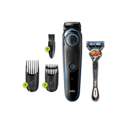 BRAUN Tondeuse à barbe BT5340 avec 2 accessoires et rasoir ProGlide de Gillette (Noir)