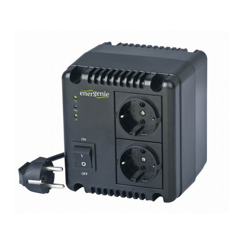 EnerGenie Régulateur et stabilisateur automatique de tension CA. LED. 220 V CA. 1000 VA- EG-AVR-1001 EnerGenie Régulateur et stabilisateur automatique de tension CA. LED. 220 V CA. 1000 VA- EG-AVR-1001